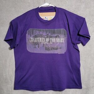 Keiser Clark T-Shirt Mens XL Purple Creatures of the Night Wolves‎ Designer Tee